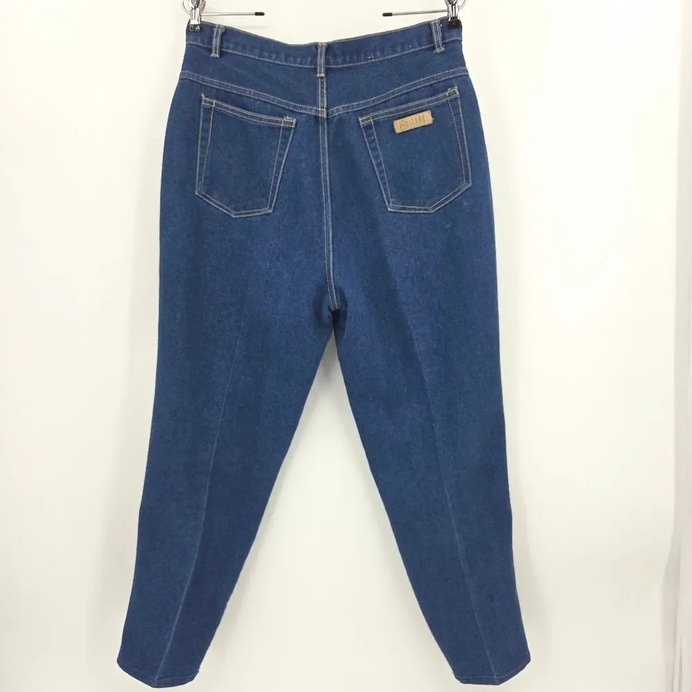 Vintage Gitano Mom Jeans Womens 18 Blue Denim High Rise Tapered Leg 80s Retro